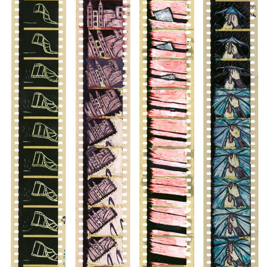 Disegno diretto su pellicola 35 mm - 24 FPS: particolare